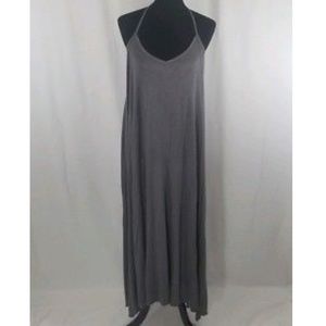 Gray Backless Maxi Dress